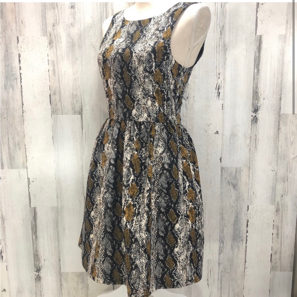 NWOT Everly Snake Skin Print Zip Up Dress Size Medium